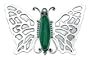 Agate brooch, 'Balinese Butterfly' 2" W 1" L