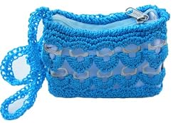 Handmade Girls Purse with Recycling Idea - Caribbean Blue (100% Hand-crocheted)