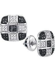 10KT White Gold 0.25 CTW-Diamond Micro-Pave Earring