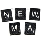 Scrabble Standard Tile Set - Silver on Black Wood