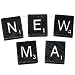 Scrabble Standard Tile Set - Silver on Black Wood