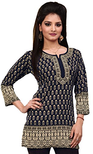Indian Tunic Top Womens Kurti Printed Blouse Kurta India Clothes