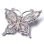 Pink Swarovski Crystal Butterfly Brooches And Pins