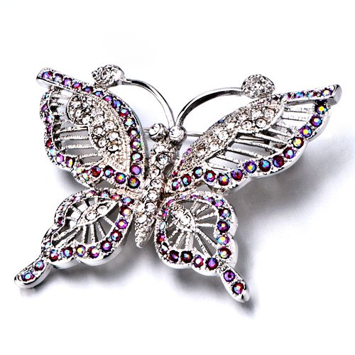 Pugster Pink Swarovski Crystal Butterfly Brooches And Pins