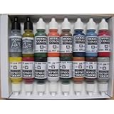 Vallejo Model Color SET Paint for Hobby, Craft, Models Kits and Others - Folkstone Basics (x16 colours) (manufacturer code 70101)