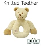 Miyim Simply Organic Knit Rattle Teether, Bear, 0-3 Months