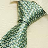 Green Pattern Ties For Men Blue Xmas Gift Mens Style Silk Ties T7128