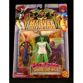  SAVAGE SHE-HULK Marvel Comics Hall Of Fame SHE-FORCE Series 1997 Action Figure and Collector Trading Card