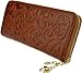 Heshe Women's Genuine Leather Purse Organizer Wallet Zippered Clutch Card Holder