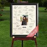 Personalized Gift - Celebrations Graduation Signature Guest Book Picture Photo/Photograph Frame - With Engraved Brushed Silver Plate
