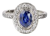 18k White Gold Oval Sapphire and Diamond Ring (1.85 ct sapphire center, 0.72 cttw diamonds), Size 6