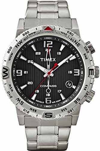 Timex Intelligent Quartz T2P289 Mens Compass Silver Steel Braselet Watch