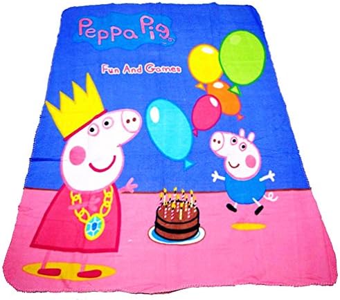 Fatacy Peppa Pig Happy Birthday Throw Blanket 50" X 60" Polyester blanket