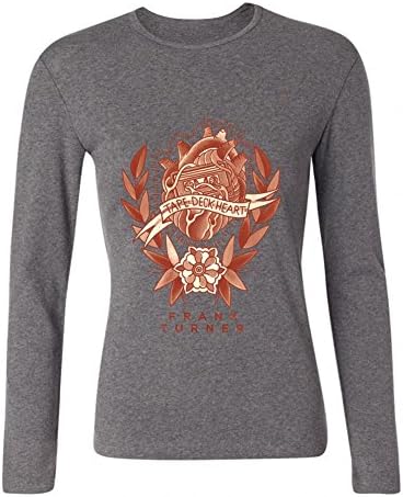 SANNY Women's Frank Turner Tape Deck Heart Long Sleeve T-shirt Size XXL Grey
