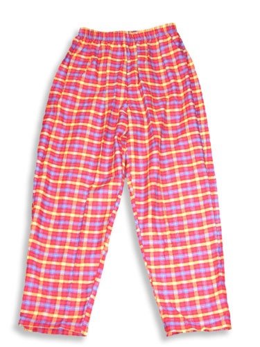 Mulberribush - Boys Flannel Pull on Pants, Red, Yellow, Blue