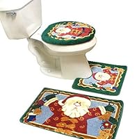 New 3pcs Santa Christmas Bath Mat Contour set, Bath rug