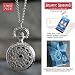 Spider Web Antique Filigree Design Silvertone Finish Pocket Watch Necklace Chain Jewelry with The Official Atlantic Seaboard Trading Co. Luggage Tag Key Chain -- COMBO PACK