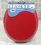 GINSEY CLASSIQUE STANDARD ROUND CUSHION SOFT PADDED TOILET SEAT - RED