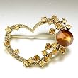 Gold Heart November Birthstone Swarovski Crystal Brooches & Pins