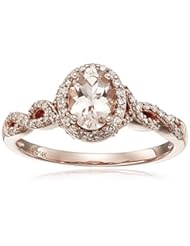 Jewelry: 14k Pink Gold Morganite and Diamond Oval Ring (1/4cttw, I-J Color, I2-I3 Clarity), Size 7 - Amazon Collection
