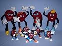 Nine California Raisins, 5 PVC & 4 Bendables, 1988