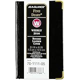 AT-A-GLANCE Fine Diary 2016, Weekly / Monthly Pocket Diary, 12 Months, 2.88 x 4.88 Inches, Black (70-1111-05)