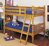 Honey Oak Finish Twin/twin Convertible Wooden Bunk Bed