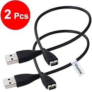 Vastar 2Pcs Replacement USB Charger Charging Cable for Fitbit Charge HR Band Wireless Activity Bracelet (Look out for Counterfeit Product without Vastar Logo from Non-FBA Seller)