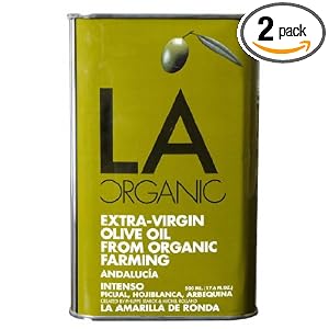 LA Organic Spanish Organic Extra Virgin Olive Oil Intenso , 8.8-Ounce Tins (Pack of 2) by LA Organic