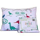 Toddler Pillowcase - 100% Organic Jersey Cotton. Made for a 13x18 Pillow. Perfect Size for Our Little Ones. Machine Washer and Dryer Safe. Made in USA. Friendly Dinosaurs.