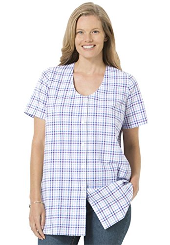 Women's Plus Size Seersucker Baseball Bigshirt