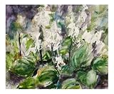 White Hostas - Watercolor Painting by Ginette Stretched Canvas Poster Print by Ginette Callaway, 20x24 White Hostas - Watercolor Painting by Ginette Stretched Canvas Poster Print by Ginette Callaway, 20x24