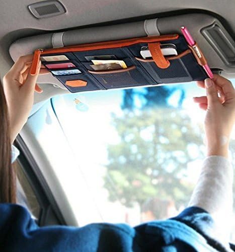 OPCC Multi-purpose Auto Car Sun Visor Organizer Card Storage Holder Pouch Bag (dark blue)