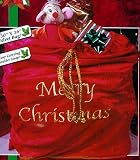 30 x 36 Red Velvet Merry Christmas Santa Sack #7534