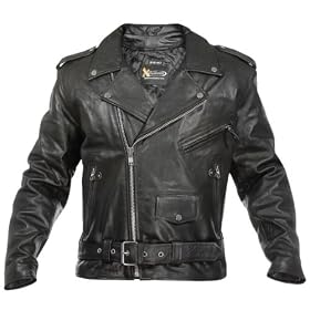 Men's Premium Leather with Zip-out lining Classic Biker Jacket - Size : 3XL