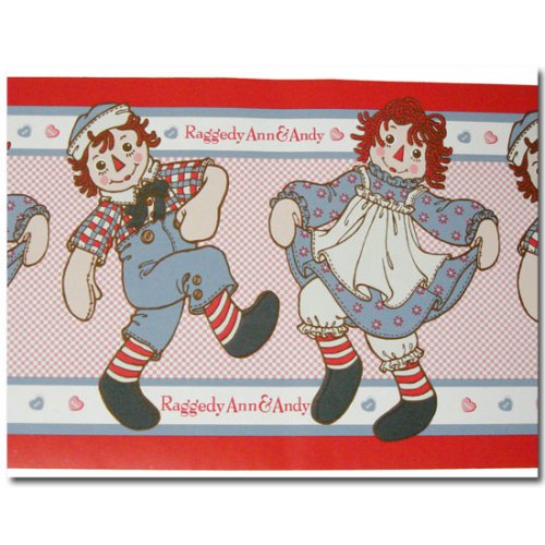 Raggedy Ann and Andy Dancing Prepasted Wall Border