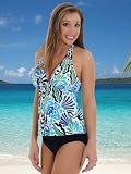 Halter Tankini Swim Suit Women's 2 Piece Set Swimwear Sizes:10 12 14 16 or 18
