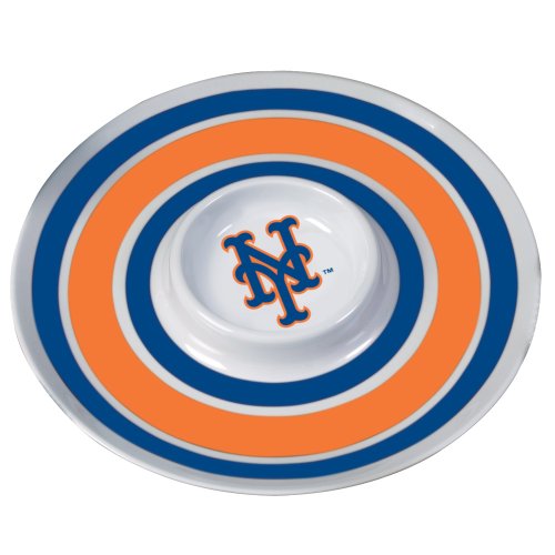 MLB New York Mets 14-Inch Melamine Chip and Dip