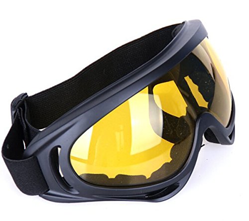 400 UV Protection Outdoor Sports Ski Goggles CS Army Tactical Military Off-Road Glasses Eyewear Lens (Yellow)