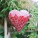 Hanging Red Mosaic Heart Ornament For The Garden Or Home