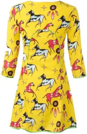 Rsan Women's 3/4 Sleeve Horse Print Chiffon Dress (Large/8)