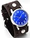 Biker's #US-W2582 Men's Brown Cuff Leather Strap Blue Dial Watch