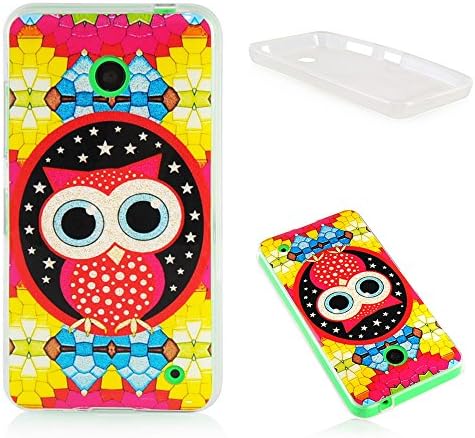 Lumia 630 Case, AOBD [003] Cute Owl Pattern Soft TPU Silicone Case Flexible Protective Cover for NOKIA Lumia 630