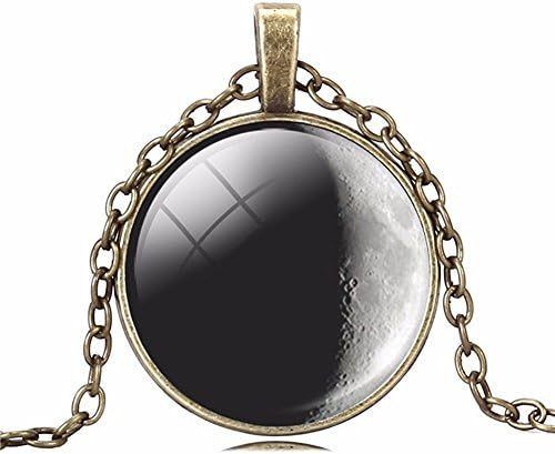 galaxy pendant glass cabochon antique Bronze chocker necklace women jewelry