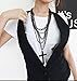 Leegoal Fashion Retro Multi-layer Chain Pendant Black Cross Metal Long Necklace Gift