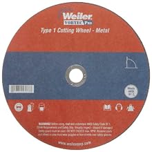 Weiler Tiger 5/8" Arbor, 1/16" Thickness, 7" Diameter, A36T Grit, Type 1 Reinforced Cut-Off Wheel