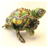 Chameleon Trinket Box Set with Swarovski Crystals, Veiled Chameleon Ring Box, Panther Chameleon Pill Box, Bug Eyed Lizard Jewelry Box FREE SHIPPING