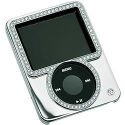 Gilty Couture Silver-Plated Slider Case with Clear Swarovski Crystals for iPod nano 3G