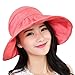 Kafeimali Summer Bill Flap Cap UPF 50+ Cotton Sun Hat Neck Cover Cord for Women (X Red)