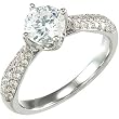 14K White Gold Diamond Wedding Set Semimount - 1.08 Ct. -- DOES NOT INCLUDE CENTER STONE